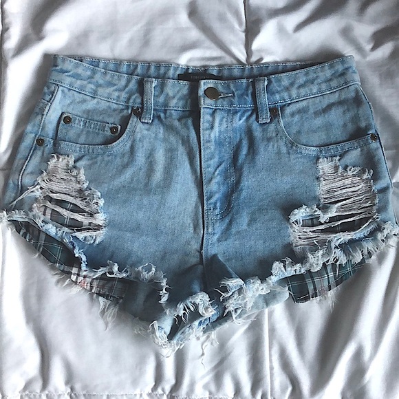 Forever 21 Jean Cut off Shorts size 26 High waisted - Picture 1 of 4